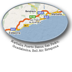 Map of the Costa Del Sol